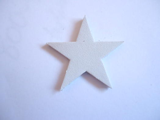 (image for) Star leather shape - White #LC251